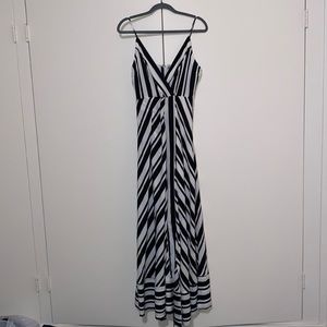 Black and white summer long dress.
